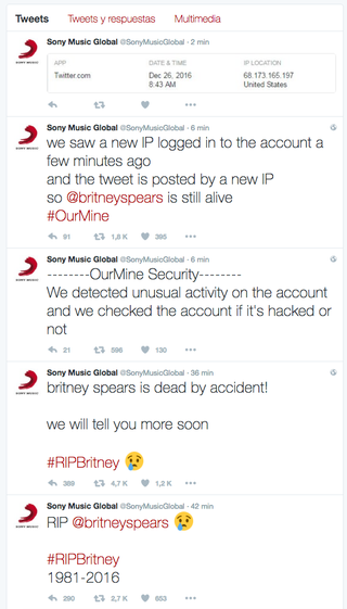 Illustration for article titled Bob Dylan anuncia la "muerte" de Britney Spears en el enésimo caso de hackeo a una cuenta de Twitter